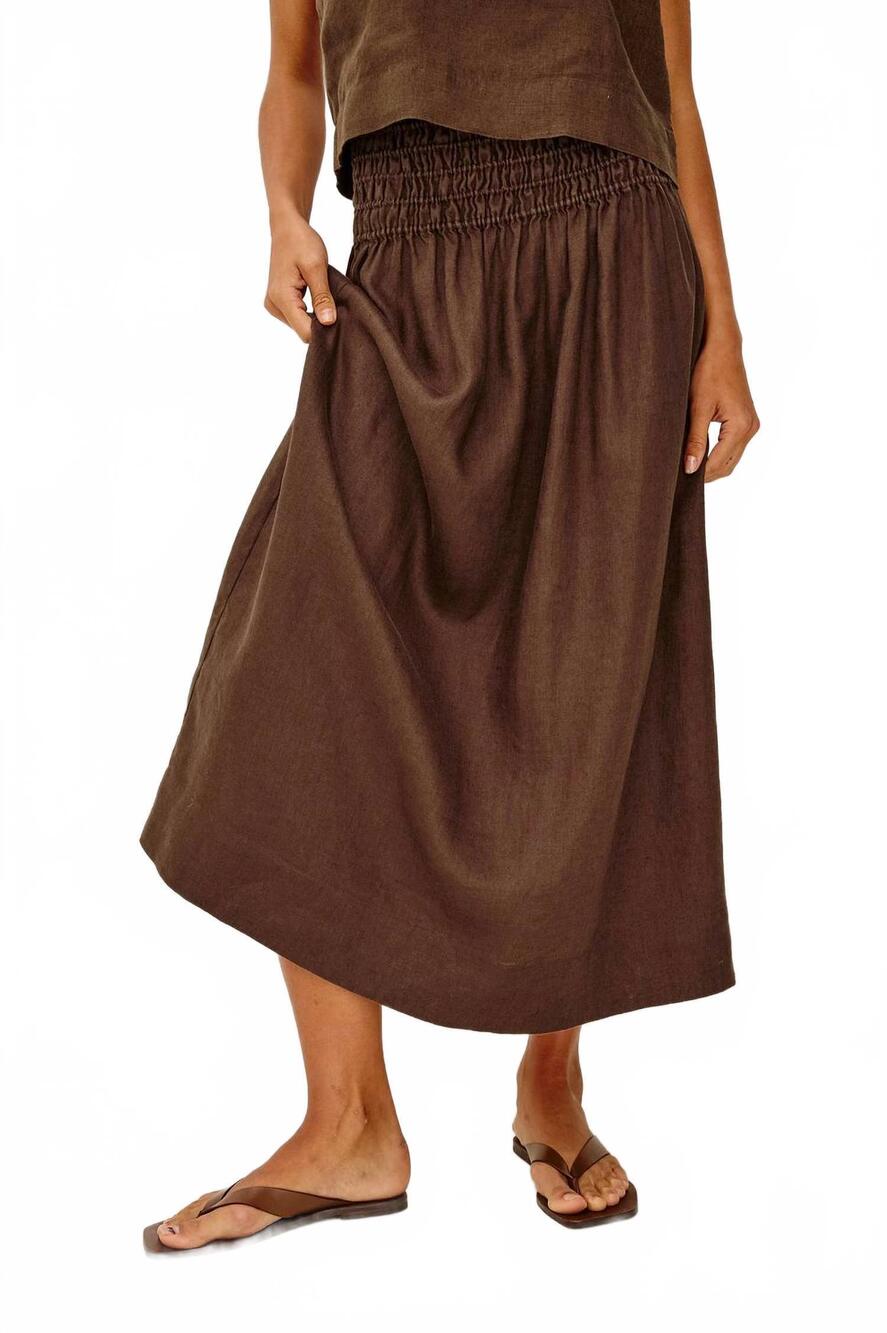 NEW RAILS alessa midi skirt in espresso